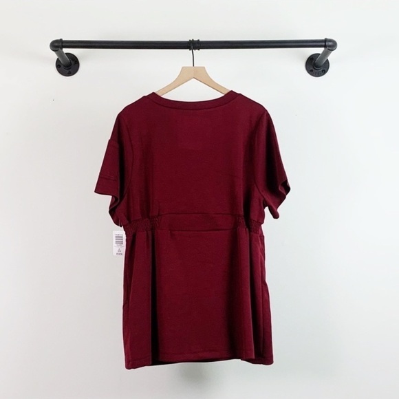 NWT TorridStrong Waistband Short Sleeve Scrub Top In Burgundy - Picture 10 of 10